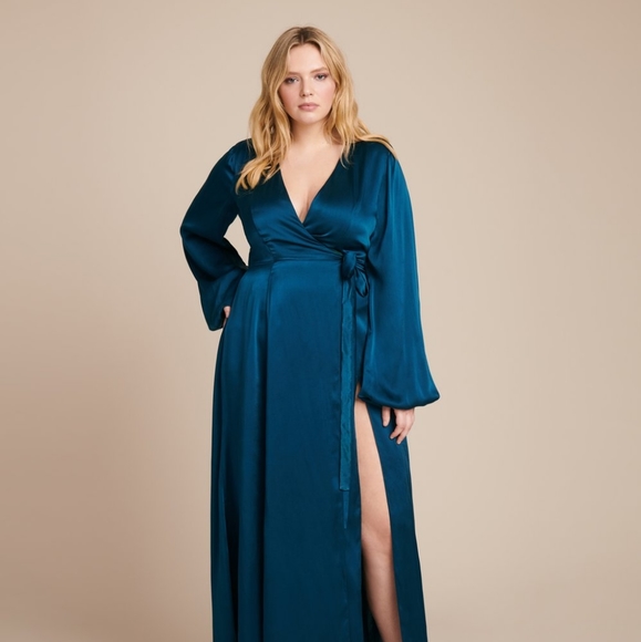 Azeeza Madea Silk Teal Gown - Brand New Sz16/XXL - Picture 1 of 8